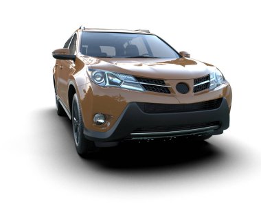 Hafif arka planda modern kompakt araba. 3 Boyutlu Hazırlama