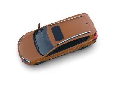 turuncu araba beyaz arkaplanda izole edilmiş