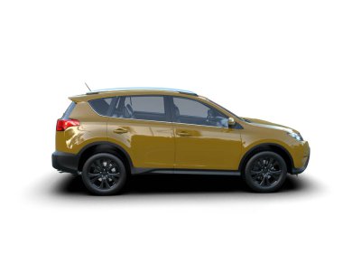 Modern SUV beyaz arka planda izole edildi. 3d oluşturma.