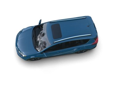 mavi araba üzerinde beyaz izole