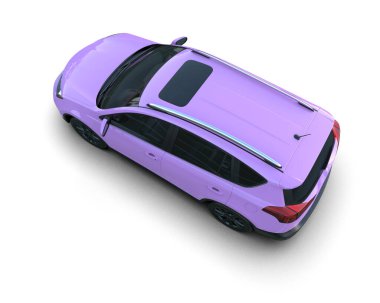 beyaz arka planda modern pembe araba