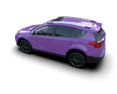 Beyaz arka planda mavi modern cip arabası. 3d illüstrasyon.