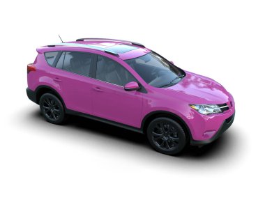 modern SUv kırpma yollarıyla beyaz arkaplanda izole edildi