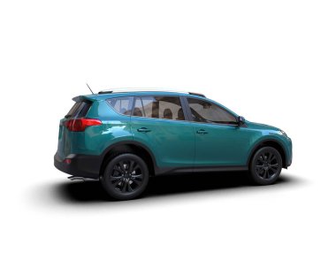 beyaz arkaplanda izole edilmiş araba 3 boyutlu görüntüleme