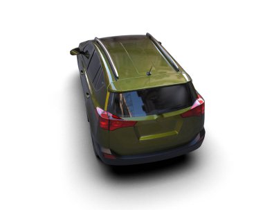 Siyah araba beyaz arka planda izole edilmiş.