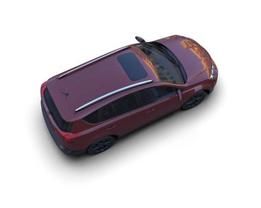 Beyaz arkaplandaki araba 3 boyutlu illüstrasyon