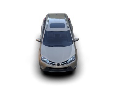 Modern araba arka planda izole edilmiş. 3d oluşturma