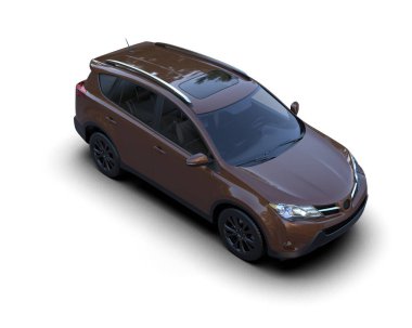 Beyaz arka planda modern siyah araba. 3d oluşturma