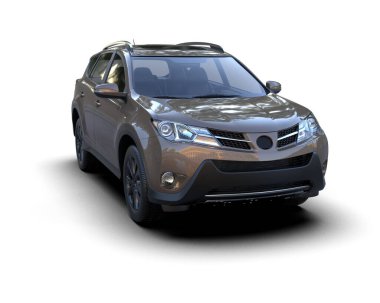 Beyaz arka planda modern bir araba. 3d illüstrasyon