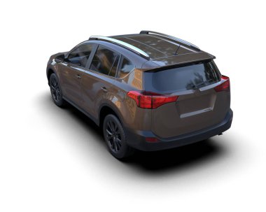 Araba beyaz arka planda izole edilmiş. 3D görüntüleme - illüstrasyon