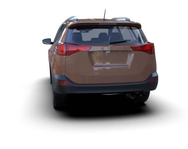 beyaz arkaplan üzerinde modern SUv 3D görüntüleme