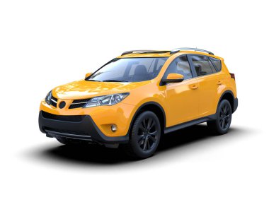 sarı gövdeli modern araba..