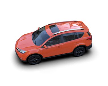 modern araba beyaz arka planda izole edildi - 3 boyutlu görüntüleme