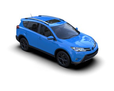 mavi modern elektrikli araba - ön manzara