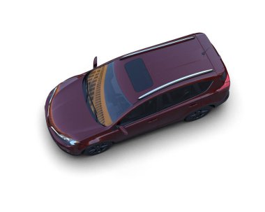 Beyaz arka planda 3 boyutlu araba.