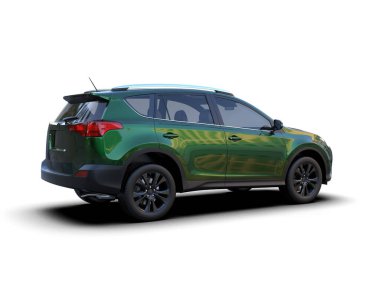 Beyaz arka planda modern SUV. 3d oluşturma