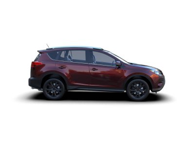 Beyaz bir arka plan üzerinde SUV