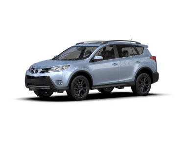 SUV beyaz arka planda izole edildi. 3 Boyutlu Hazırlama