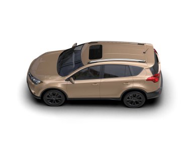 Modern şehir arabası beyazdan izole edilmiş. 3D görüntüleme - illüstrasyon