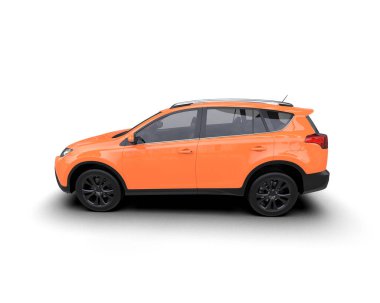 Araba beyazda izole edilmiş. 3D görüntüleme - illüstrasyon