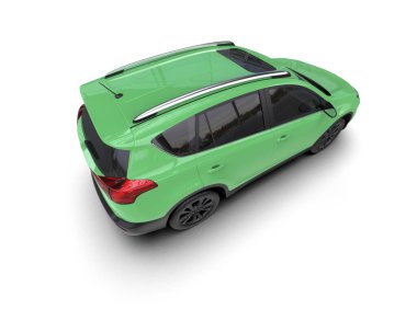 yeşil araba modern araba - 3 boyutlu illüstrasyon