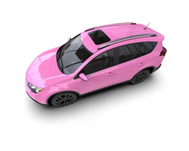 beyaz arkaplanda araba pembesi.