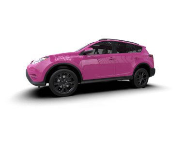 Pembe modern kompakt araba - arka görüş, arka görüş