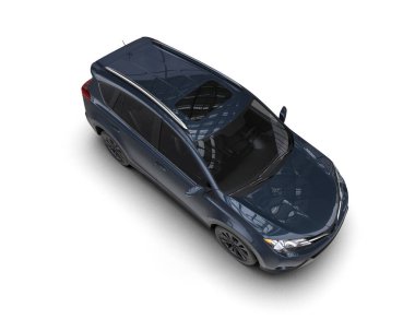 Mavi çizgileri olan siyah bir cip. 3d oluşturma.