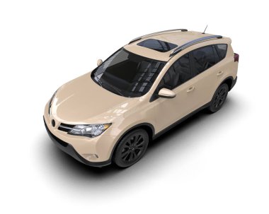 Modern şehir cipi beyazla izole edilmiş.