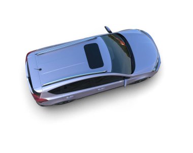 modern mavi araba - üst görünüm