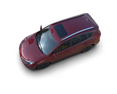 modern kırmızı SUV arabası beyaz arkaplanda izole edildi