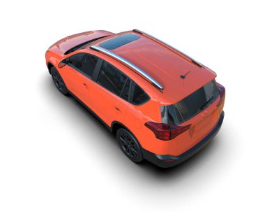 Beyaz arka planda bir araba. Araba, gri arka planda bir araba. 3d oluşturma.