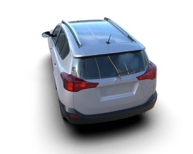 Beyaz arka planda bir araba. araba