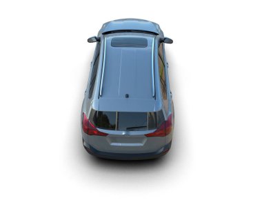 mavi araba beyaz arkaplanda izole edildi.