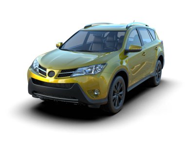 beyaz arkaplanda modern SUv