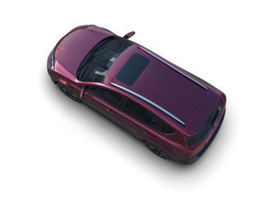 Bir markanın 3 boyutlu görüntülenmesi - daha az genel SUv beyaz arkaplanda izole edildi.