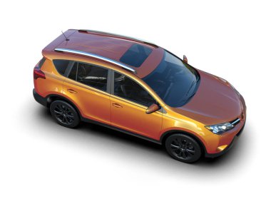 Modern SUV beyaz arka planda izole edildi. 3d oluşturma