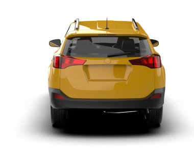 modern şehir arabası beyaz arka planda kırpma yolu ile izole edildi - gölgeli resimleme