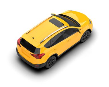 modern sarı şehir arabası - yan görünüm