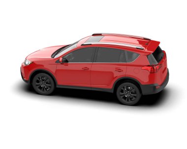 modern kırmızı SUV arabası beyaz arkaplanda izole edildi