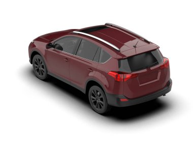 Beyaz arka planda izole edilmiş gerçekçi bir SUV arabası. 3d görüntüleme - illüstrasyon