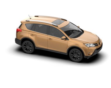 Modern şehir arabası arka planda izole edilmiş. 3D görüntüleme - illüstrasyon