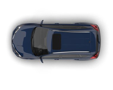 Modern araba manzarası. Beyaz arka planda izole edilmiş. 3d oluşturma