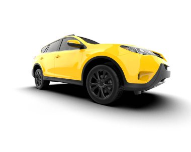 araba beyaz arkaplanda izole edildi. 3d görüntüleme - illüstrasyon