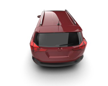 modern kırmızı SUV arabası beyaz arkaplanda izole edildi