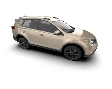 Araba beyaz arka planda izole edilmiş. 3d oluşturma.