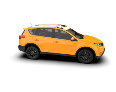 modern SUV - turuncu renk - ön görünüm - yan görünüm