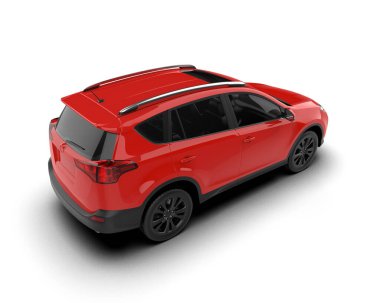 modern kompakt araba - arka görünüm - 3 boyutlu illüstrasyon