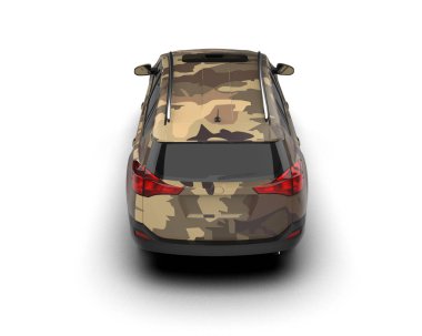 Boş dizaynlı bir araba. 3d oluşturma