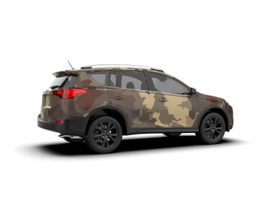 beyaz arkaplanda modern SUv